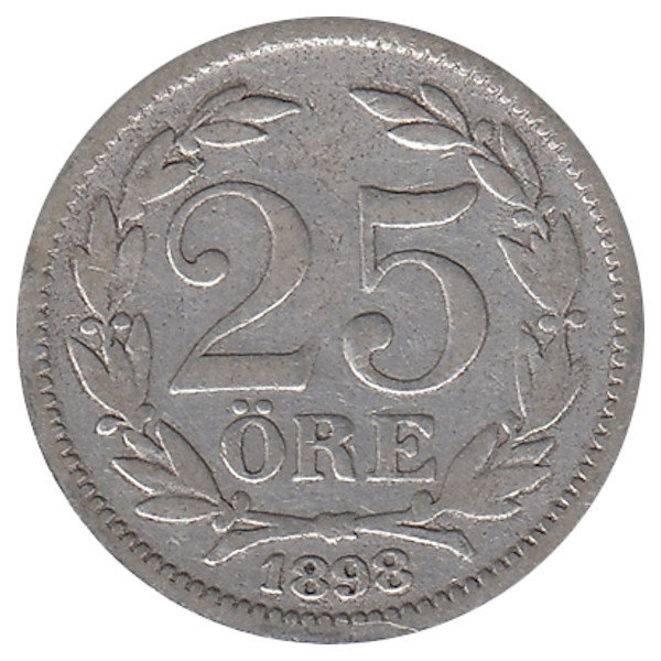 Швеция 25 эре 1898 год