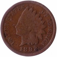 США 1 цент 1892 год