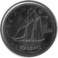 Канада 10 центов 2005 год