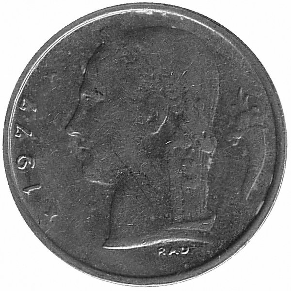 Бельгия (Belgique) 1 франк 1977 год