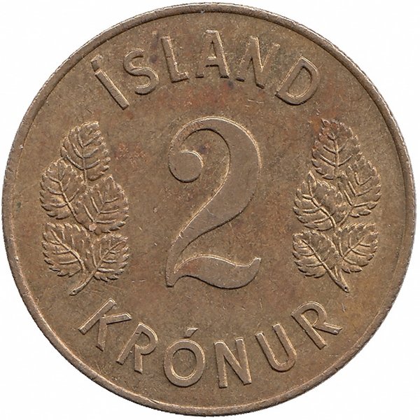 Исландия 2 кроны 1962 год