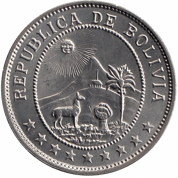 Боливия 50 сентаво 1939 год (UNC)