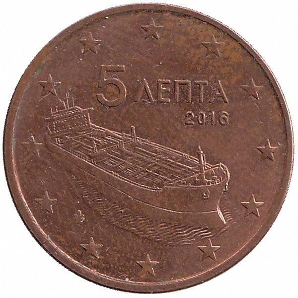 Греция 5 евроцентов 2016 год