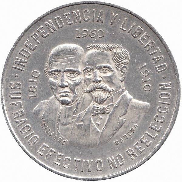 Мексика 10 песо 1960 год