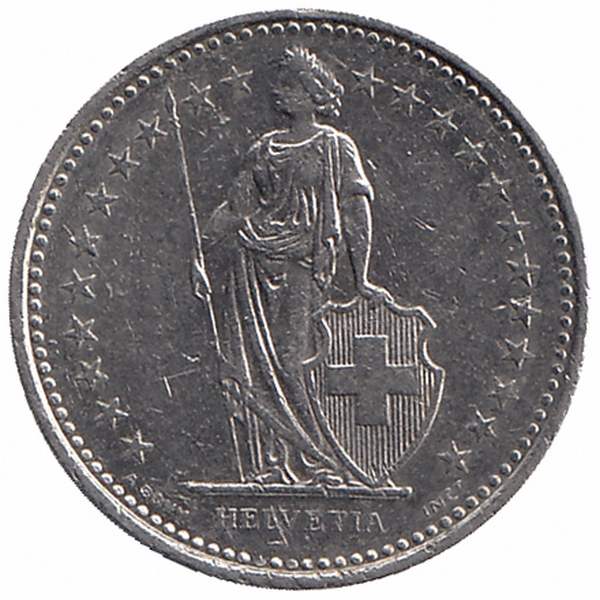 Швейцария 1/2 франка 1985 год