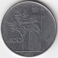Италия 100 лир 1963 год