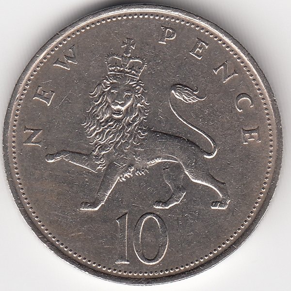 Великобритания 10 новых пенсов 1971 год