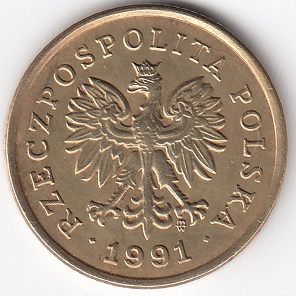 Польша 5 грошей 1991 год