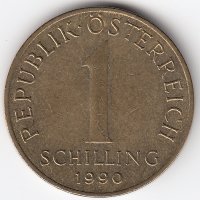 Австрия 1 шиллинг 1990 год