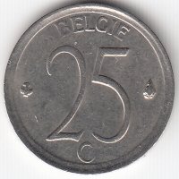 Бельгия (Belgie) 25 сантимов 1965 год