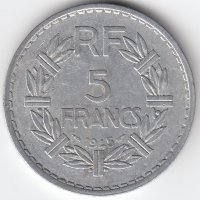 Франция 5 франков 1945 год