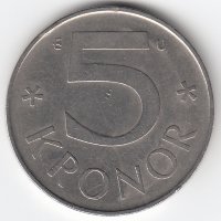 Швеция 5 крон 1980 год