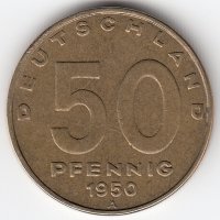 ГДР 50 пфеннигов 1950 год
