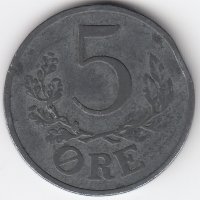 Дания 5 эре 1942 год