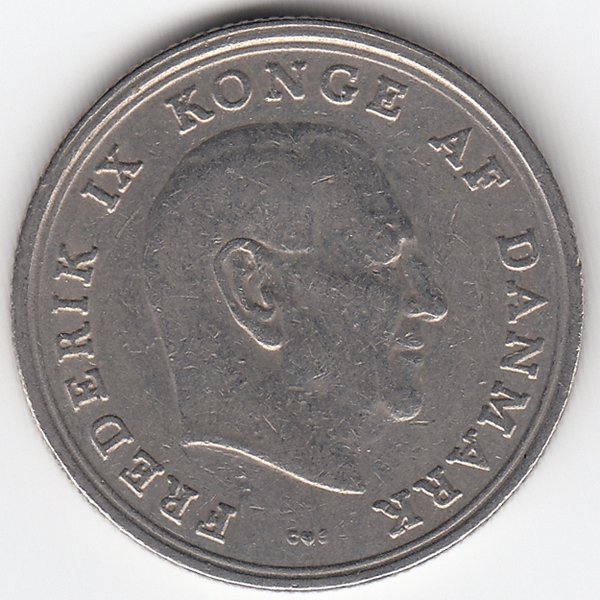 Дания 1 крона 1967 год
