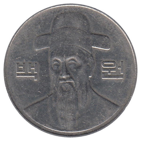 Южная Корея 100 вон 2010 год