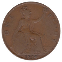 Великобритания 1 пенни 1914 год
