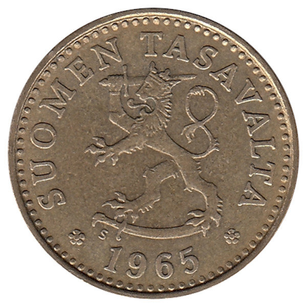 Финляндия 10 пенни 1965 год