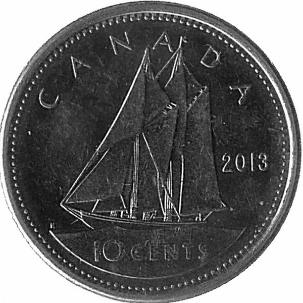 Канада 10 центов 2013 год
