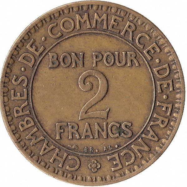Франция 2 франка 1923 год
