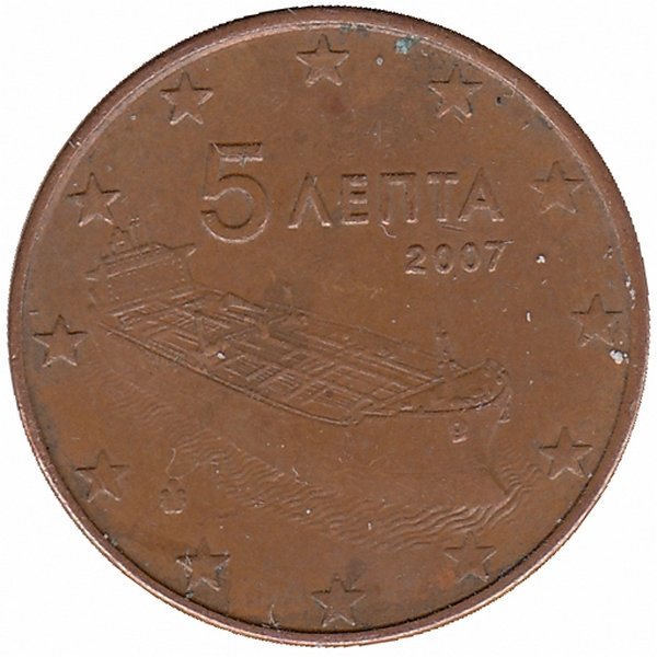 Греция 5 евроцентов 2007 год
