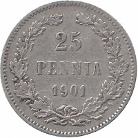 Финляндия (Великое княжество) 25 пенни 1901 год