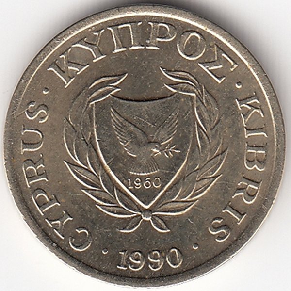 Кипр 1 цент 1990 год