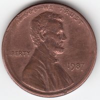 США 1 цент 1987 год