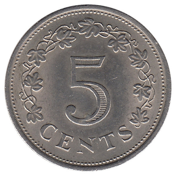 Мальта 5 центов 1976 год