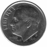 США 10 центов 1991 год (P)