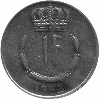 Люксембург 1 франк 1982 год