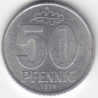 ГДР 50 пфеннигов 1979 год