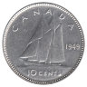 Канада 10 центов 1949 год