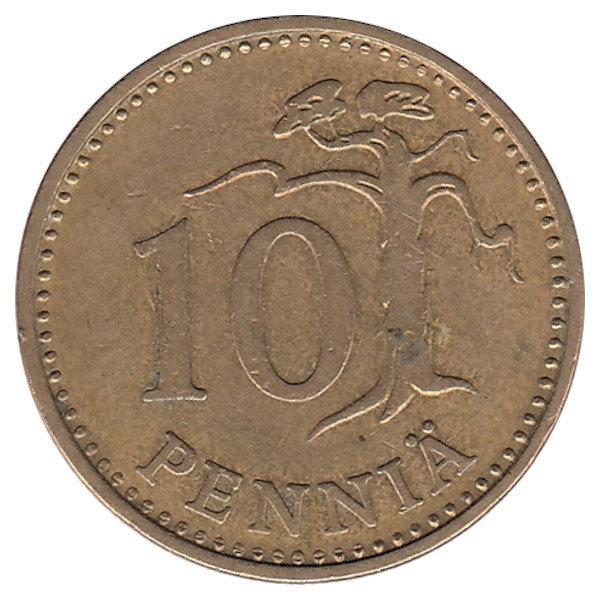 Финляндия 10 пенни 1969 год
