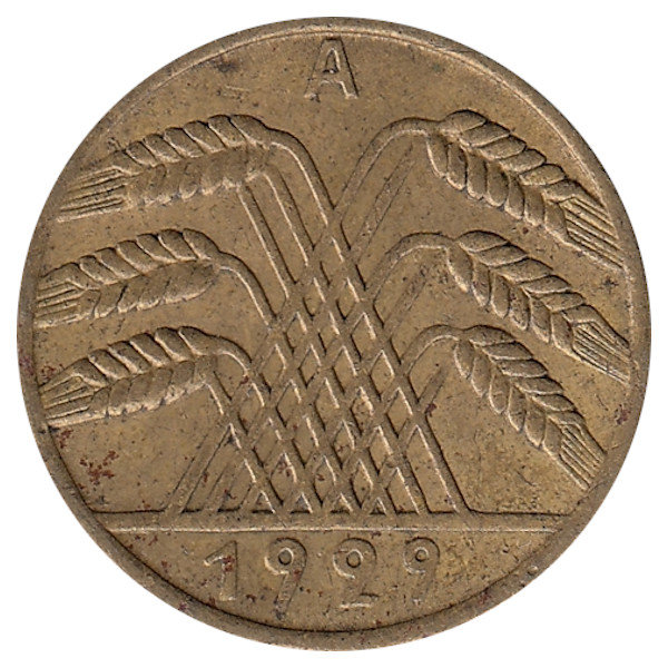 Германия (Веймарская республика) 10 рейхспфеннигов 1929 год (А)