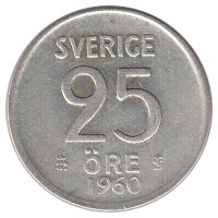 Швеция 25 эре 1960 год