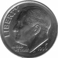 США 10 центов 1996 год (P)