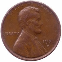 США 1 цент 1971 год (D)