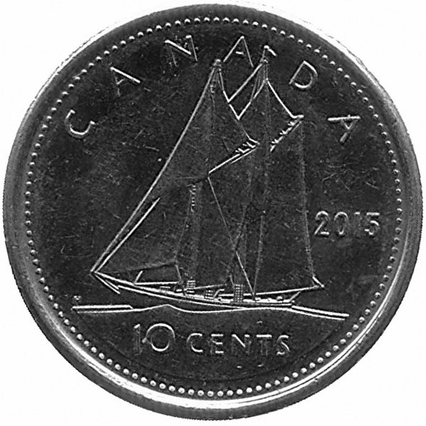 Канада 10 центов 2015 год
