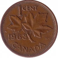 Канада 1 цент 1963 год