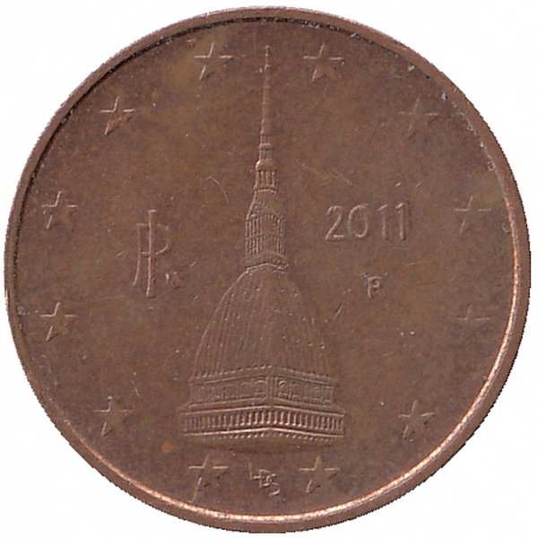 Италия 2 евроцента 2011 год