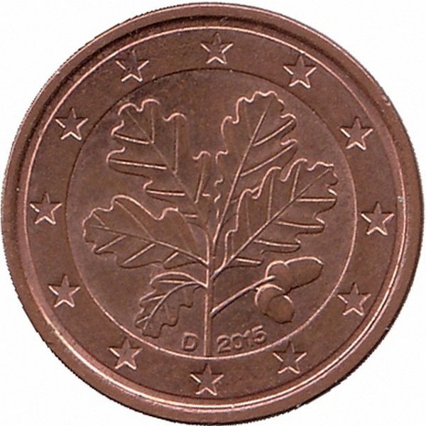 Германия 1 евроцент 2015 год (D)