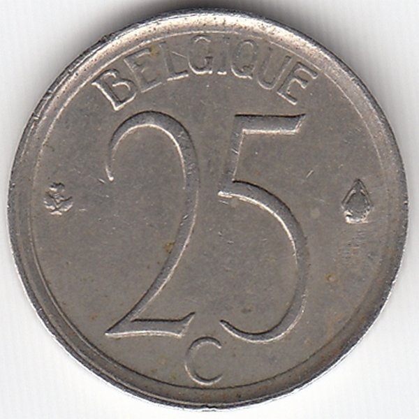 Бельгия (Belgique) 25 сантимов 1966 год