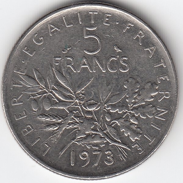 Франция 5 франков 1973 год