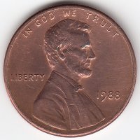 США 1 цент 1988 год