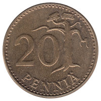 Финляндия 20 пенни 1986 год