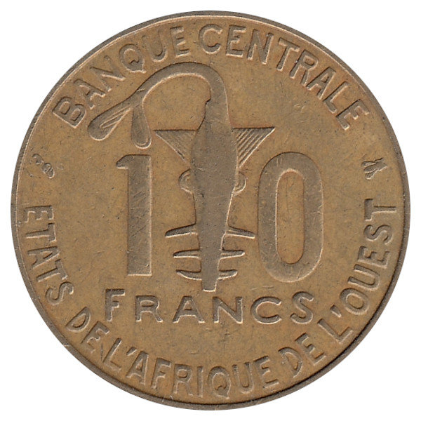 Западные Африканские штаты 10 франков 1995 год