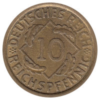 Германия (Веймарская республика) 10 рейхспфеннигов 1935 год (А)