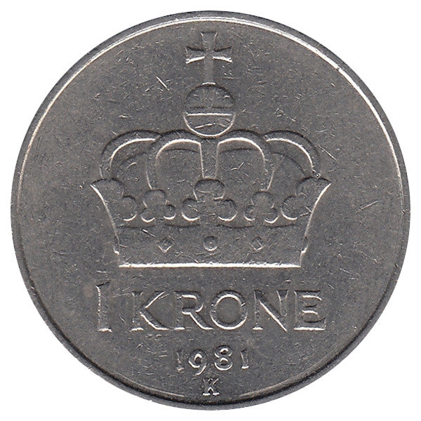 Норвегия 1 крона 1981 год