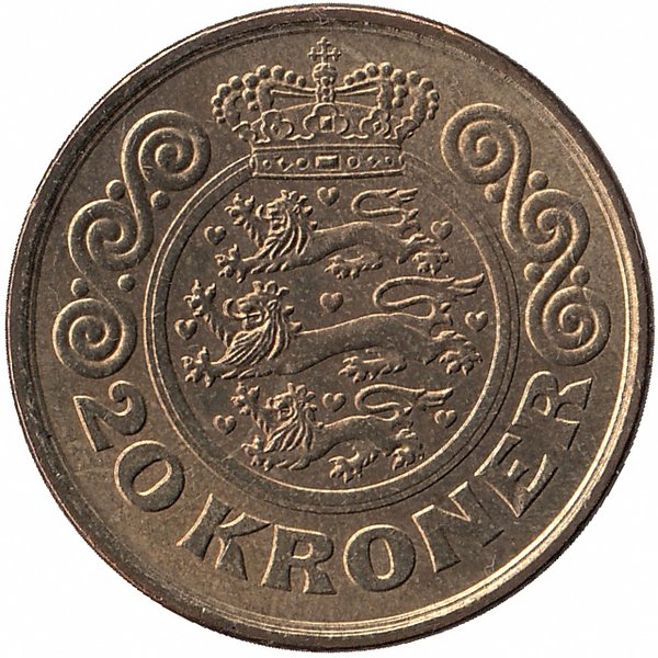 Дания 20 крон 1999 год (UNC)